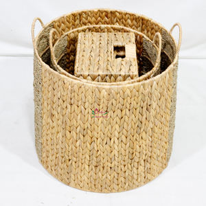 Artex Dong Thap Handmade <b>Water</b> Hyacinth Storage Baskets Natural Wicker <b>Containers</b> for Kitchen and Home Organization - Product Image 5