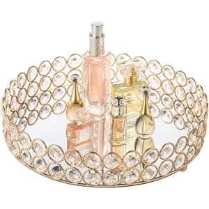 Plateau de service élégant et durable en métal et miroir pour boissons, collations, décoration d'intérieur élégante - Product Image 6