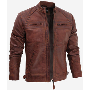 Men's Leather Jacket Wholesale Waterproof Motorcycle New Fashion Motorbike Riding Custom Front High Quality OEM Service - Product Image 4