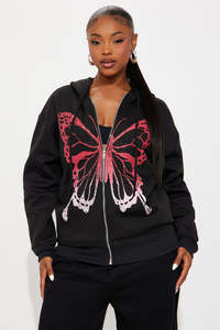 Sudadera con capucha y cremallera de alta calidad OEM para mujer, personalizable, de gran tamaño, con hombros caídos, logotipo frontal con capucha, serigrafía degradada - Product Image 5