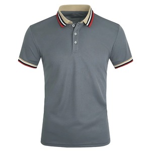 Polo d'été à manches courtes pour hommes de haute qualité, respirant, couleur unie, à rayures extérieures, livraison directe - Product Image 2