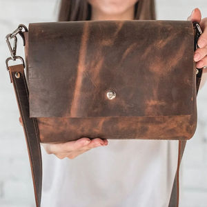 Sac à bandoulière en cuir Vintage Crossbody Sling Bags Casual Small Unisex Minimalist Designer LCS-0022 imperméable - Product Image 1