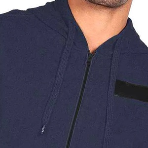 เสื้อฮู้ดผ้าฟลีซของผู้ชายผ้าคอตตอนมีซิปพิมพ์ลายแบบถักกันหด - Product Image 2