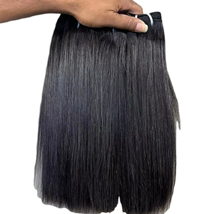 Venta Caliente de Cabello Humano Natural Doblemente Estirado en Paquetes, 100% Cabello Humano Liso, Cabello Indio Virgen con Cutícula Alineada, Proveedor de Cabello - Product Image 1