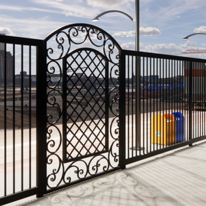 Modèles de portails en fer décoratifs pour mur de clôture, conception de portail en acier avec une structure solide, style élégant, durabilité durable - Product Image 3