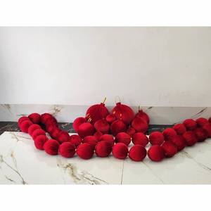 Guirnalda de Bolas de Terciopelo Elegante para Decoración del Hogar, Tela de Alta Calidad, Decoración para Bodas y Eventos, Adorno Festivo para Interiores, Fondo para Fiestas en Casa - Product Image 3