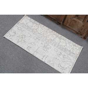 พรมวินเทจขนาดเล็ก 1.6x3.2 ฟุต พรมตุรกี สีขาวดำลายพราง พรมขนสัตว์ - Product Image 4