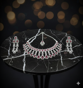 Luxury AD Fashion <b>Jewellery</b> <b>Set</b> <b>for</b> <b>Women</b> Bridal Wedding Necklace Earrings Traditional Indian Partywear Jewelry Premium Style - Product Image 3
