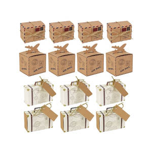 Valise de voyage boîte à bonbons valise Vintage papier Kraft coffrets cadeaux mariage fête d'anniversaire décoration bricolage emballage fournitures - Product Image 1