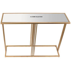 Mesa Consola de Lujo Hecha a Mano con Forma Irregular, Diseño Moderno en Aluminio Dorado Fundido para Bodas - Product Image 4