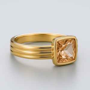 Anillo de morganita de oro de 14 quilates de alta calidad, diseño elegante para regalos de bodas de compromiso para mujeres - Product Image 4