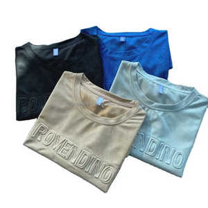 Camiseta de algodón con logotipo estampado en relieve Oem de buena calidad, camisetas personalizadas de gran tamaño con estampado en relieve 3D para hombre - Product Image 1