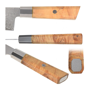 Cuchillo de Chef Japonés Profesional, Hecho a Mano, de Acero Damasco de Lujo, con Funda, Mango de Madera, Apto para Lavavajillas - Product Image 3
