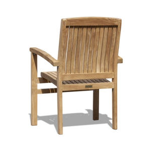 Solid Teak Wood <b>Garden</b> Stacking <b>Chair</b> High Quality Material for Outdoor Dining Natural Color - Product Image 3