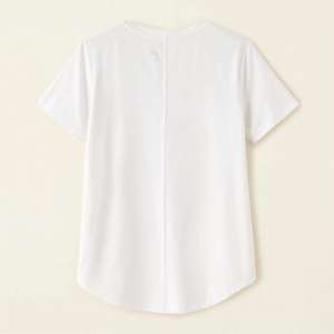 Camiseta deportiva informal de moda para mujer Cómoda algodón Spandex Manga corta Botón O-cuello - Product Image 5