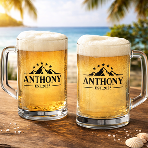 Set di Boccali da Birra Personalizzati, Set Regalo con Bicchieri da Birra in Vetro con <span class=keywords><strong>Nome</strong></span> Personalizzato per Bar Domestico - Product Image 2