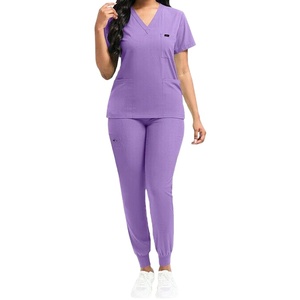 Solid Color Denim Stand Collar <b>Scrub</b> Sets Hospital Nurse Work <b>Clothes</b> High-quality Unisex <b>Scrub</b> Suit Straight-Leg Pants Dental - Product Image 1