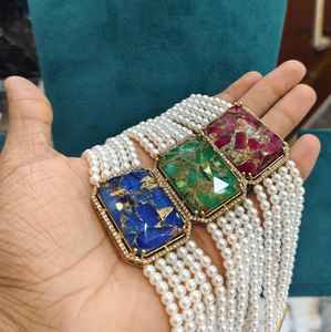 Calidad Premium latón lujo Moissanite oro gargantilla collar pendientes conjunto chapado en oro bodas fiestas aniversarios regalo - Product Image 5