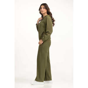 ชุดลำลอง WM-COD-WS25-204 ผ้าถักคอฮู้ด สวมใส่ได้ทุกวัน เสื้อและกางเกงขาสั้น สไตล์ร่วมสมัย ไซส์ XXS ถึง 2XL - Product Image 2