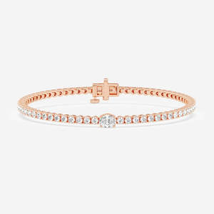Pulsera de Moissanita con Corte Ovalado en Oro de 9k, Brazalete de Diamantes - Product Image 3