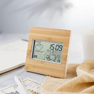 Orologio da Tavolo e Stazione Meteo in Bambù Personalizzata Gitano, Realizzato con Materiali Sostenibili - Product Image 2