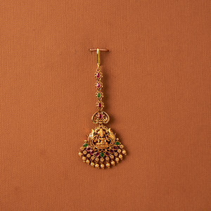 Templo antiguo Tikka con chapado en oro mate Joyería de moda para la frente - Product Image 2