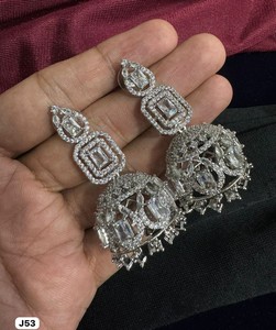 CONJUNTO DE PENDIENTES ESTILO CLÁSICO DE DIAMANTE AMERICANO PARA BODAS CONJUNTO DE PENDIENTES ESTILO CLÁSICO DE MODA PARA MUJER Y NIÑA - Product Image 3