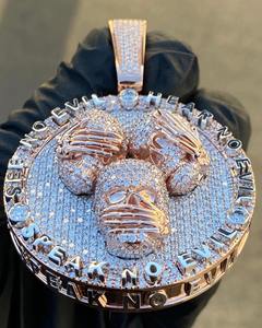 Colgante personalizado de plata 925 VVS Moissanite, joyería fina tallada a mano, chapado en oro rosa, abalorio con nombre helado de Hip Hop - Product Image 4