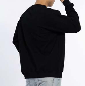 Custom <b>Men's</b> Pure Black <b>Long</b> <b>Sleeve</b> Sweatshirt Heavy Thick Cotton <b>Stripe</b> <b>Shirts</b> Top Hoodies & Sweatshirts - Product Image 3