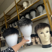 Prothèse capillaire invisible à l'aspect naturel pour cheveux gris Q6, prothèse capillaire pour hommes avec dentelle et PU, postiches pour hommes âgés