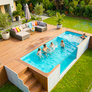 Outdoor Resort for Swim Spa Small Fiberglass Inground Swimming Pool <b>frame</b> container pool above ground swimming pool - Product Image 1