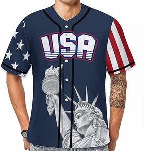 Maillot de baseball à manches courtes pour hommes, décontracté et boutonné, uniforme de sports d'équipe actifs pour vêtements de softball - Product Image 3
