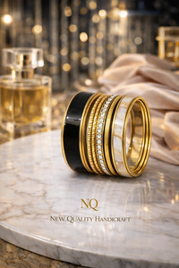 Luxury Resin Metal Bangles <b>Set</b> for Women Handmade Designer Ethnic <b>Bracelet</b> <b>Set</b> Traditional Indian Wedding Jewelry - Product Image 3