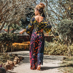 Stylish Beach Wear Tie Dye Handmade Design Dress Long Sleeve with Tassel Casual Style <b>Summer</b> Collection <b>Kaftan</b> Tie Dye - Product Image 5