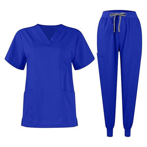 Ensembles d'uniformes médicaux de gommage à prix réduit en vrac | Style de poche cargo à col en V abordable et à bas quantité minimale de commande - Product Image 2