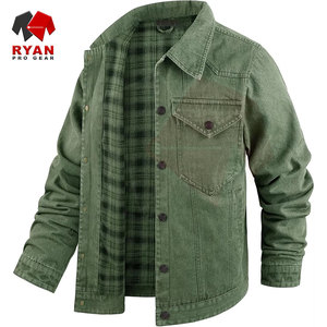 แจ็คเก็ตยีนส์ผู้ชาย พิมพ์โลโก้ตามสั่ง รับผลิตแบบ OEM ODM ผ้าฝ้ายทนทาน แจ็คเก็ตลำลอง ขายส่งจากโรงงาน - Product Image 3