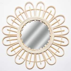 Matériau attrayant en rotin Miroir rond de luxe en rotin La plupart des miroirs fantaisie de créateurs disponibles en prix bas pour les détaillants - Product Image 6