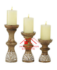 Bougeoir en bois personnaliser Design décor de table vente chaude bougeoir pour la maison hôtel salon décor utiliser meilleur vendeur - Product Image 5