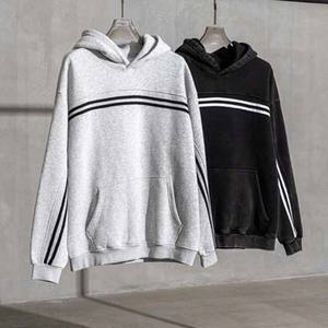 Suéter lavado con ácido Unisex Diseño a rayas de alta calidad Sudadera con capucha de lana Patrón impreso Característica antiarrugas de invierno para hombres y mujeres - Product Image 2