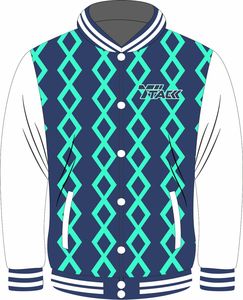 Chaqueta Bomber Varsity de manga larga para hombre de alta calidad, impresión personalizada, cuello levantado, logotipo frontal, Material polar de alta calidad - Product Image 1