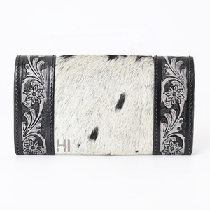 Handmade Cowhide Leather <b>Trifold</b> <b>Wallet</b> for Women Vintage RFID Blocking Magnet Flap Bohemian Floral Winter Clutch <b>Wallet</b> - Product Image 4
