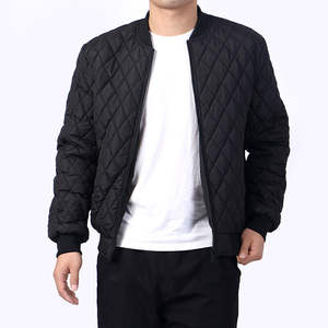 Automne hiver hommes à capuche doudoune conception personnalisée diamant treillis décontracté imperméable coupe-vent séchage rapide toile manteau - Product Image 2