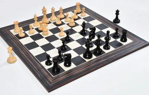 Pièces d'échecs Lasker Staunton de luxe reproduites en bois d'ébène et de buis, roi de 3,75 pouces, édition collector à prix avantageux - Product Image 4