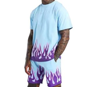 Vêtements pour hommes de haute qualité 100% coton été t-shirt et short ensemble décontracté imprimé ensemble OEM Logo personnalisé en gros respirant - Product Image 2