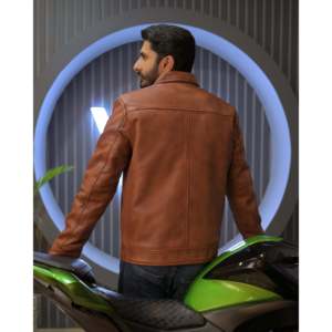 Ionic Brown Leather Motorcycle & Auto <b>Racing</b> <b>Jacket</b> (Sf001) - Product Image 3