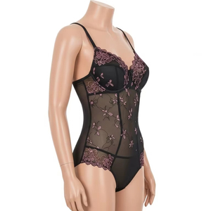 Body bordado de encaje Mezcla de nylon Spandex Fajas de control medio Ropa interior de mujer Ropa interior cómoda elástica - Product Image 5