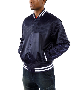 Béisbol acolchado Puff Varsity Street Wear ropa Nylon Streetwear Ma1 Puffy Satin Custom Men's Bomber Jacket - Product Image 2