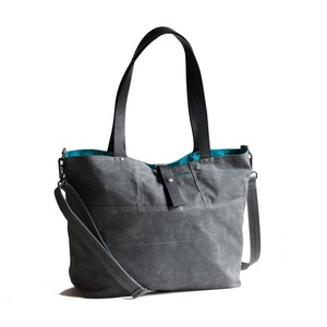 Sac à main d'expédition en cuir avec toile nouveau design écologique en gros avec logo de marque personnalisé - Product Image 4
