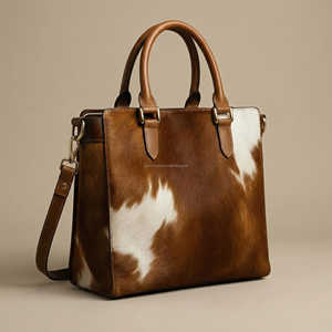 Sac fourre-tout en cuir de vachette uni avec fermeture éclair et broderie, style créateur, qualité boutique, usage quotidien, qualité supérieure - Product Image 6