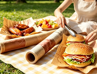 Papier de cuisson absorbant antiadhésif pour l'emballage des hamburgers, des sandwichs et des plats rapides, feuilles d'emballage de qualité alimentaire